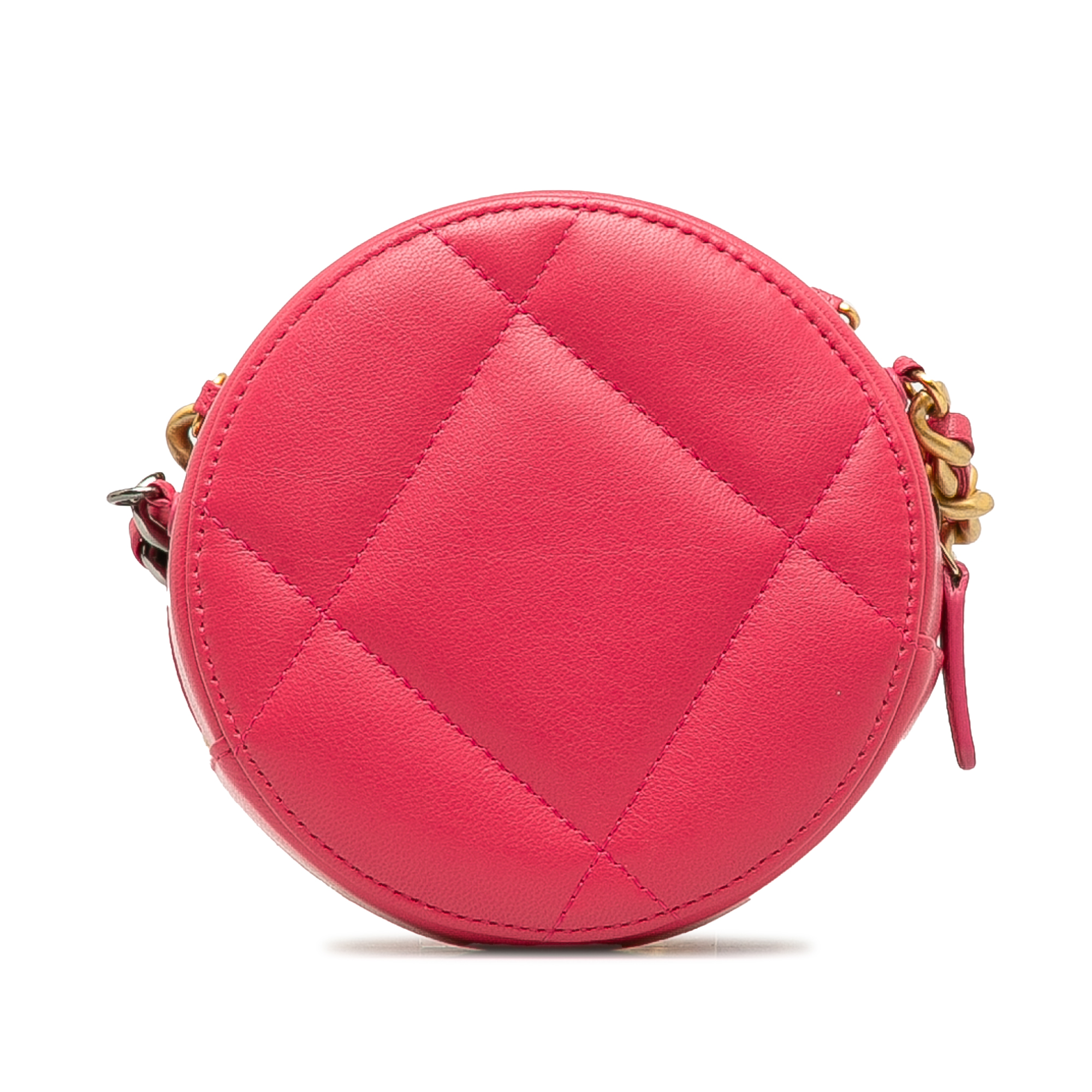 Chanel 19 Round Lambskin Clutch With Chain - Image 3 of 10