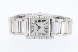 Cartier Tank Francais 18ct White Gold Diamonds Reference 2403