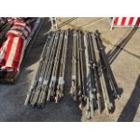 Lot of Concession Booth Parts including: 9 Legs, 6 red &white tops, 2 side skirts