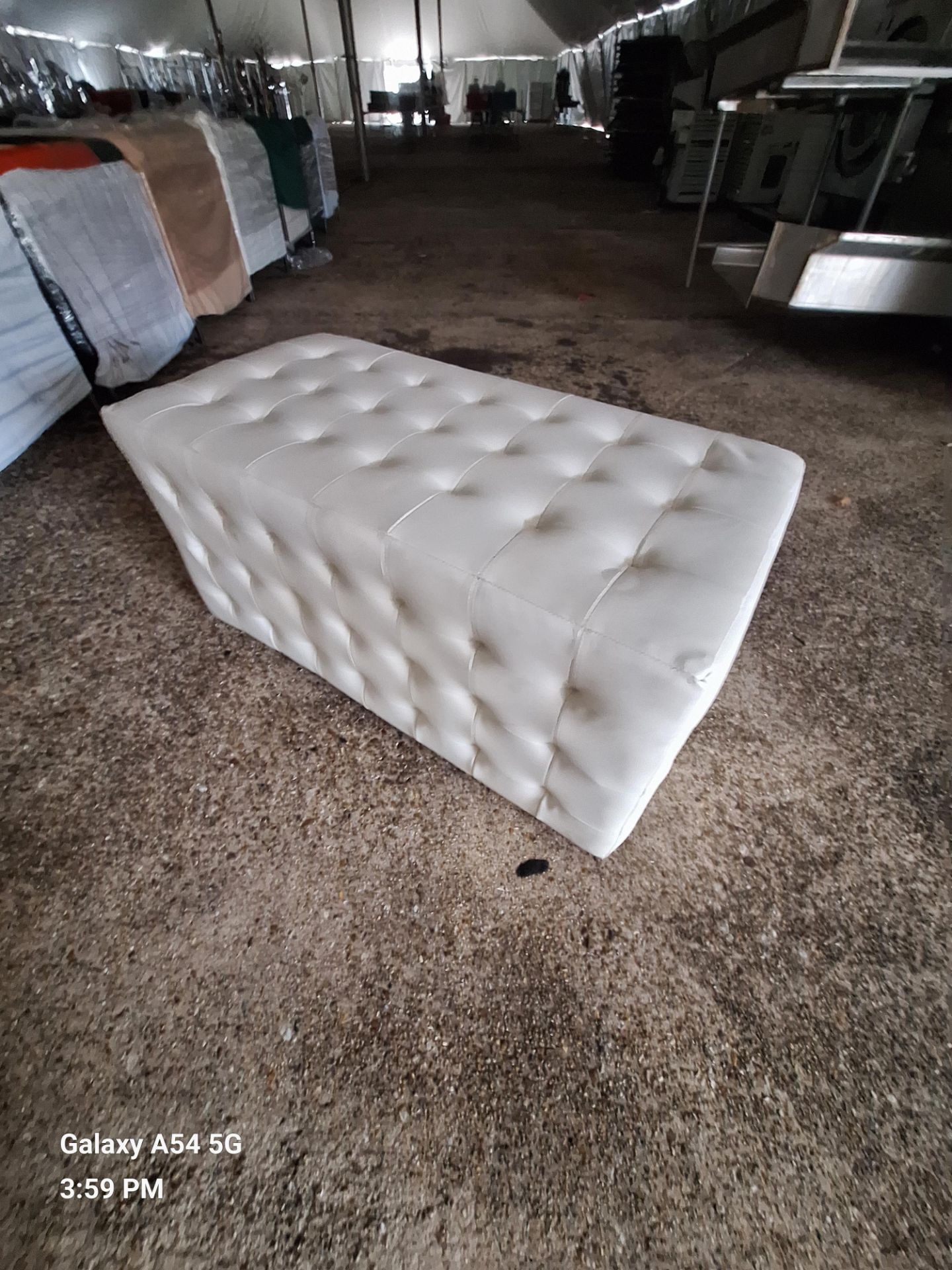 White Leather Ottoman