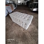 White Leather Ottoman