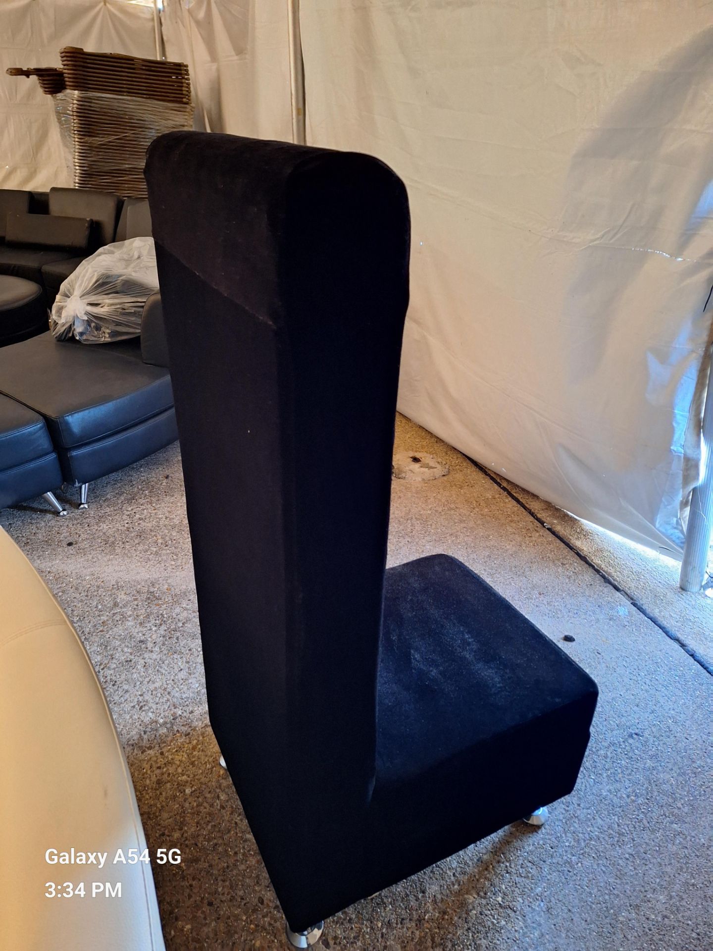 Black Velvet High Back Modular Chair - Image 2 of 2