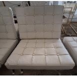 Mid Century Modern White Leather Chair