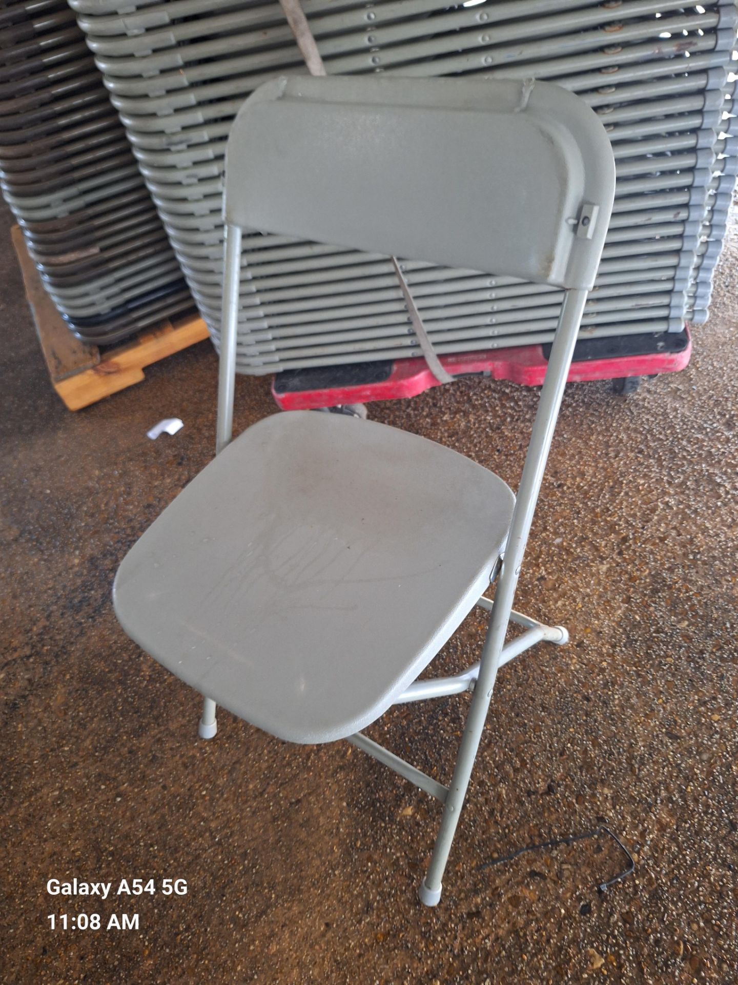 Grey Plastic Folding Chair, festival grade