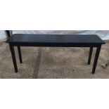 Black Wood Table, 6' x 18" x 29.5" high