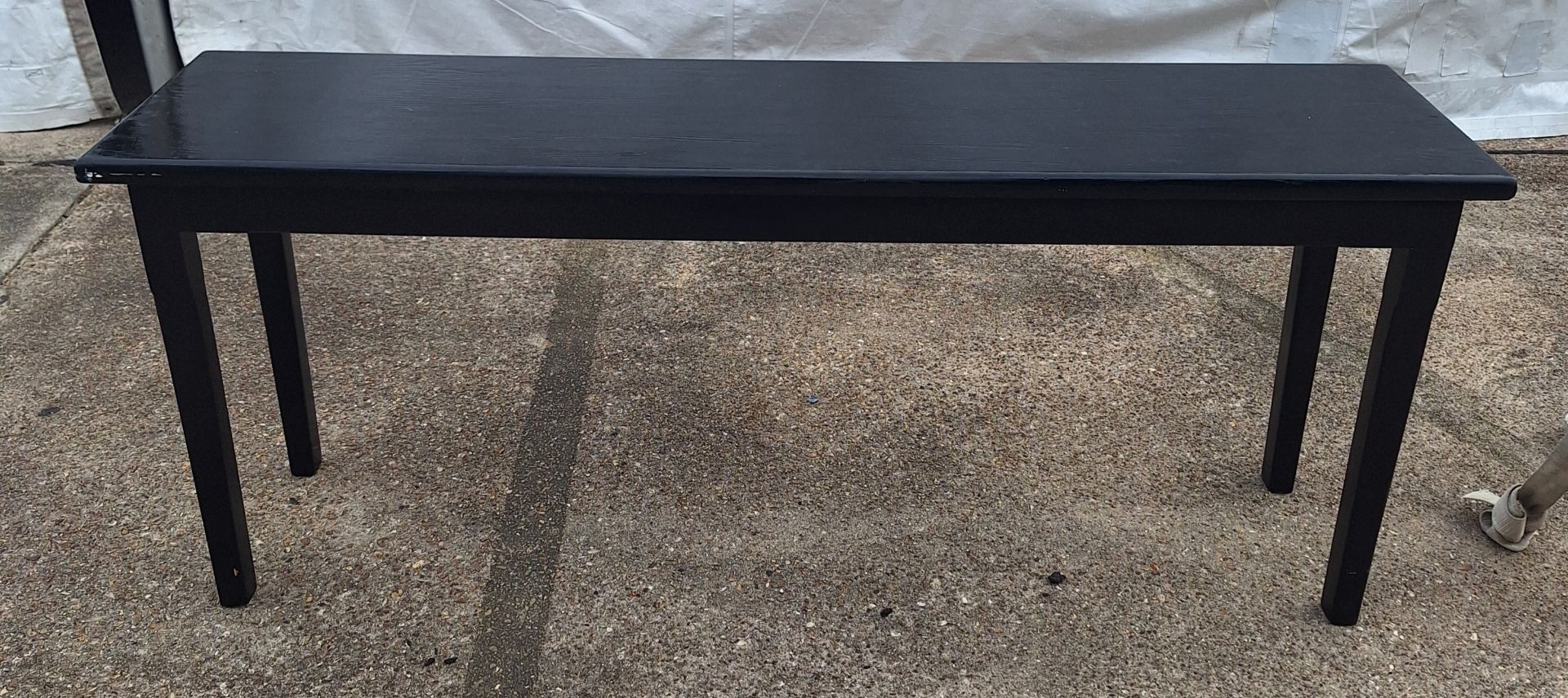 Black Wood Table, 6' x 18" x 29.5" high
