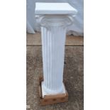 White Ceramic Fluted Column, 36"