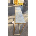 Sofa Table, Faux Marble with Gold Trim