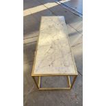Coffee Table, Faux Marble with Gold Frame