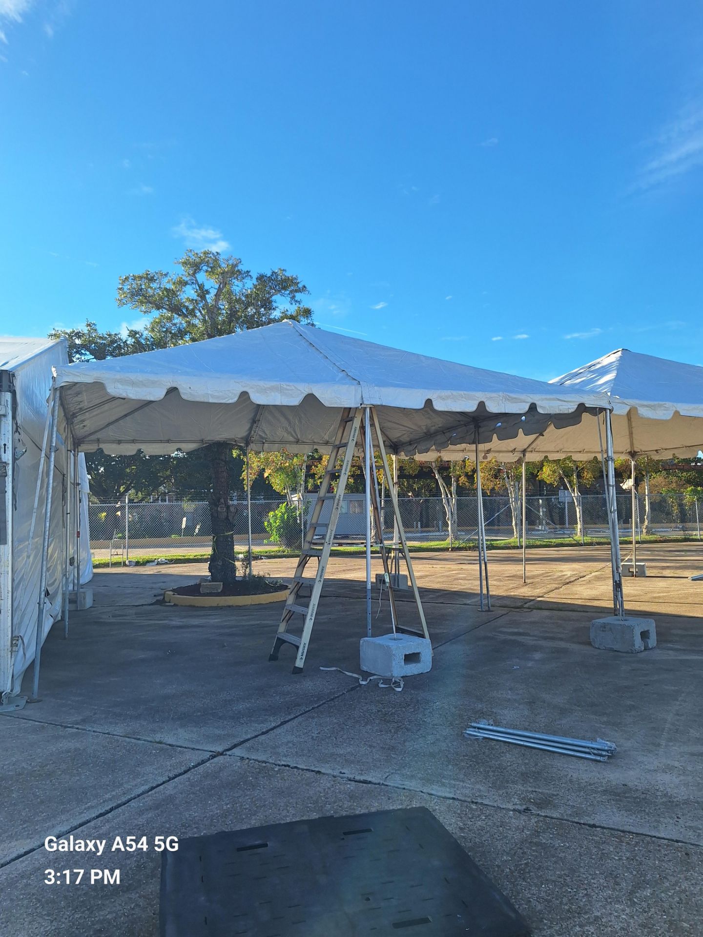 20'x20' Fiesta Frame Two-Piece Tent Complete, Grade B, no walls