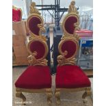 Red & Gold Throne Chair, Narrow Back