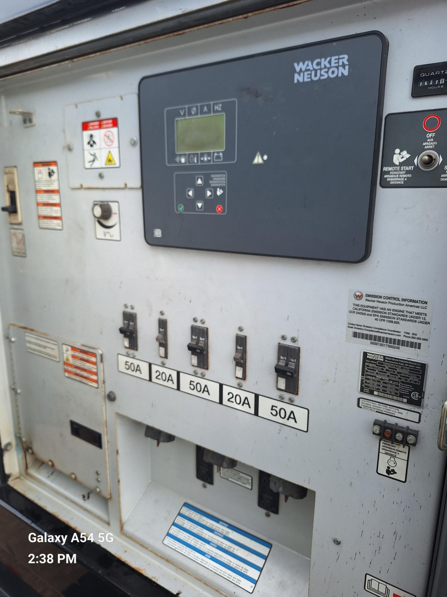 G70-3 Wacker Generator, Fully tested and complete service records - Image 8 of 15