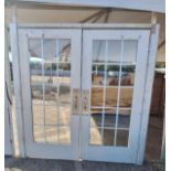 Double Glass Door Set 2 with all hardware and crate