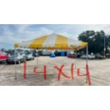 14'x14' Yellow & White Fiesta Frame Tent Complete, Grade B