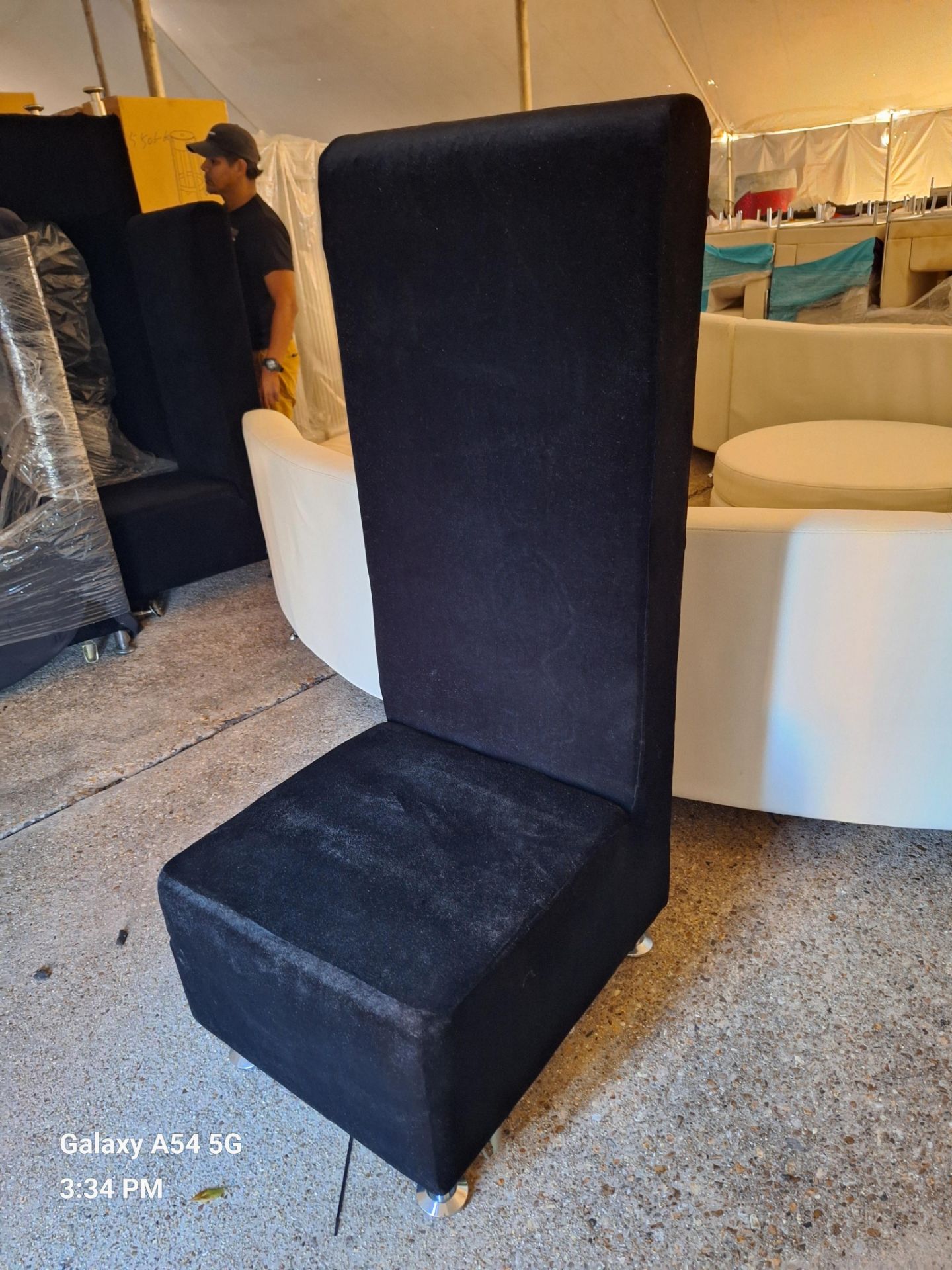 Black Velvet High Back Modular Chair