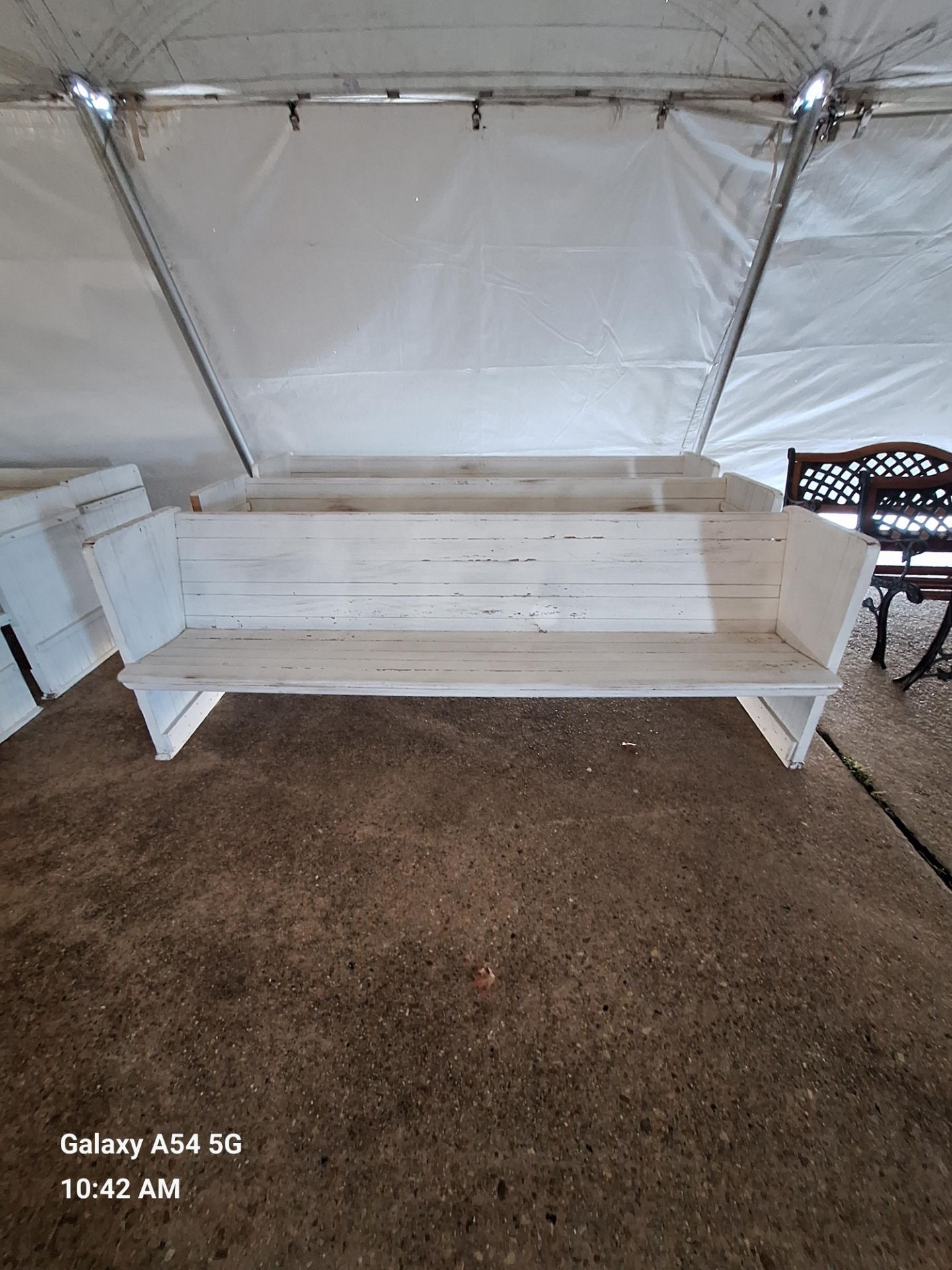 White Washed Church Pew