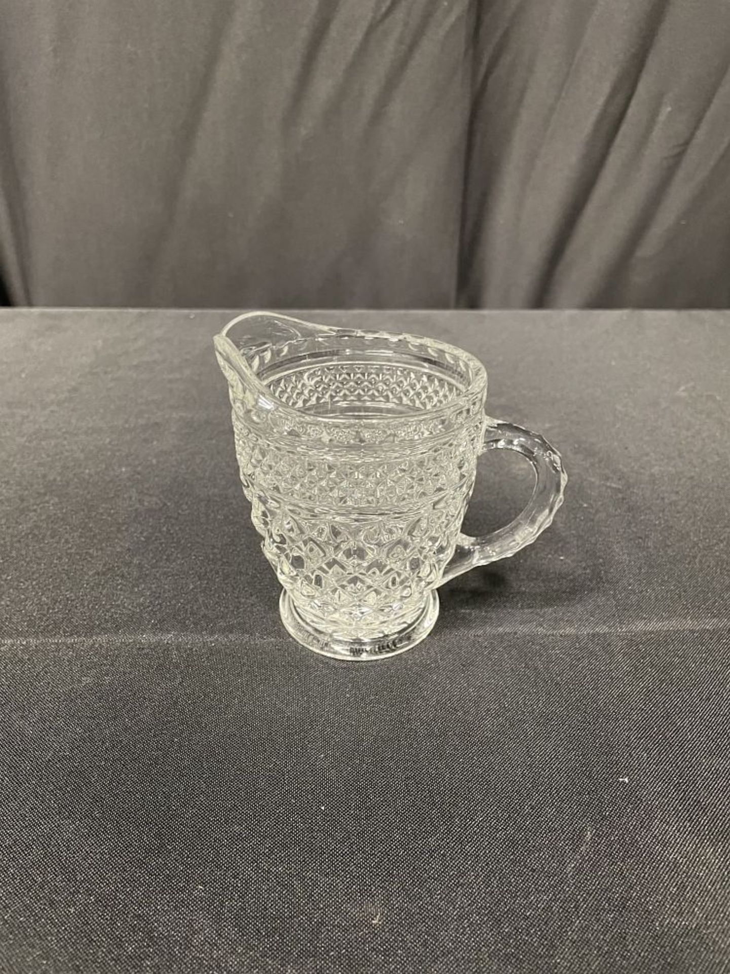 CREAMER, ETCHED GLASS