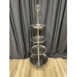 FOOD DISPLAY, 4 TIER HAMMERED SILVER COLOR