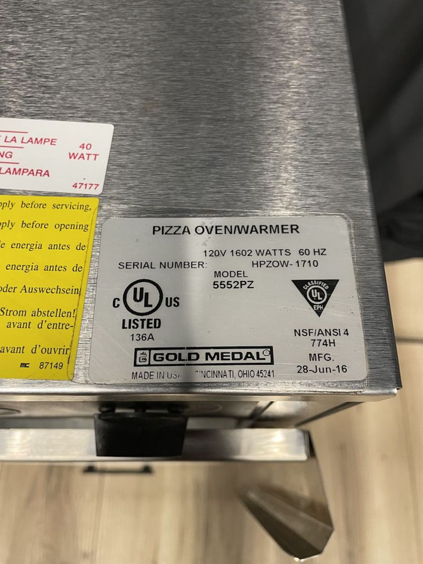 GOLD MEDAL PIZA OVEN/WARMER, MDL 5552PZ - Image 4 of 4