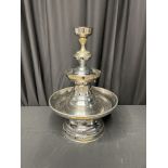 PUNCH BOWL, ST. STEEL W/ GOLD, 2 GAL.