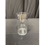 VASE, CYLINDRICAL GLASS 10"