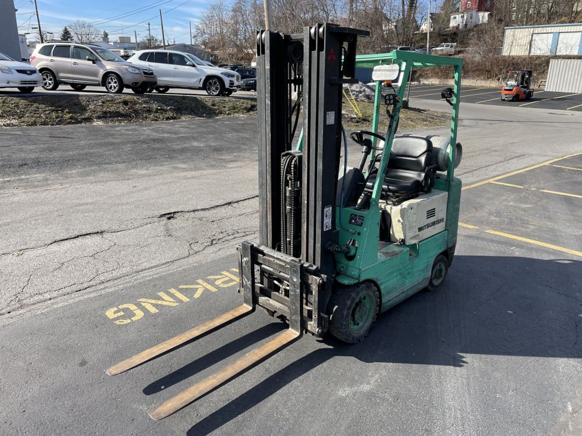 MITSUBISHI MDL FCG-18 FORKLIFT, 3,500 LB. CAP, **LATE PICK UP** - Image 7 of 13