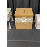 BURLAP & LACE BOX FOR CARDS