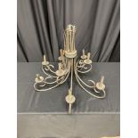 CHANDELIER, ANTIQUE IRON, 9 LT.