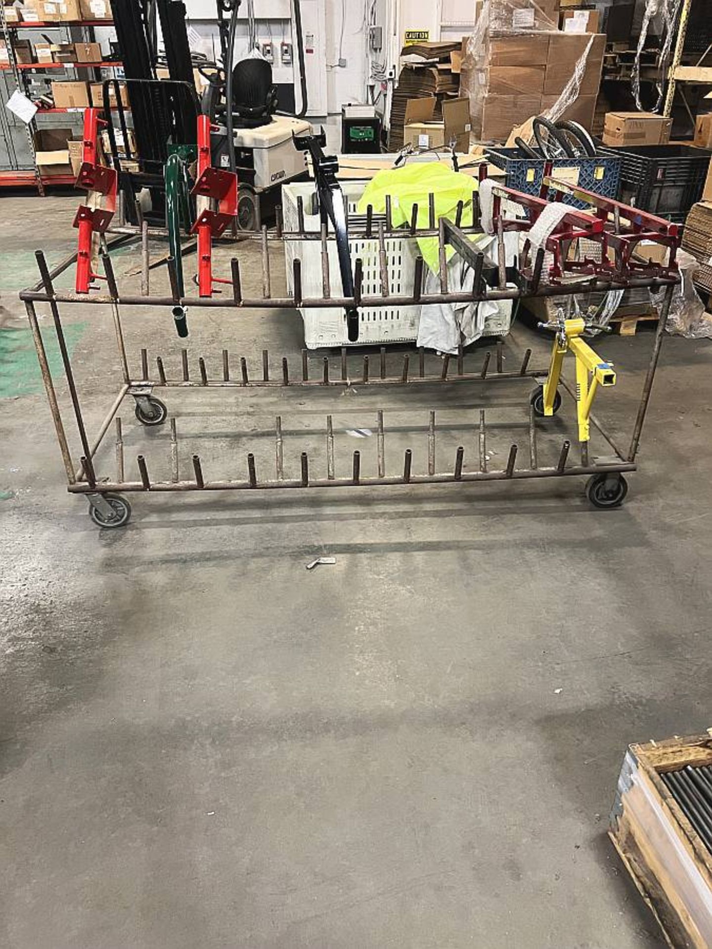 Rolling Parts Rack, 6'8" x 34" x 35"- no contents included