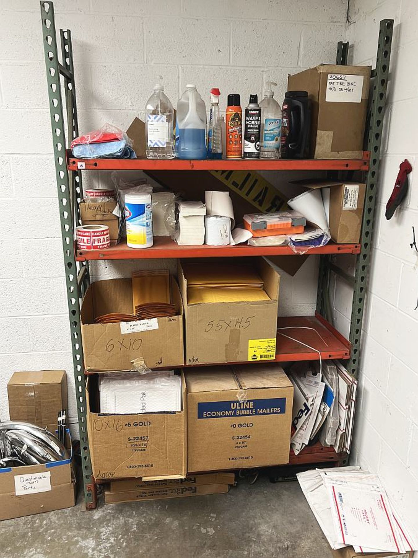 Section of Rack and Contents of Supplies