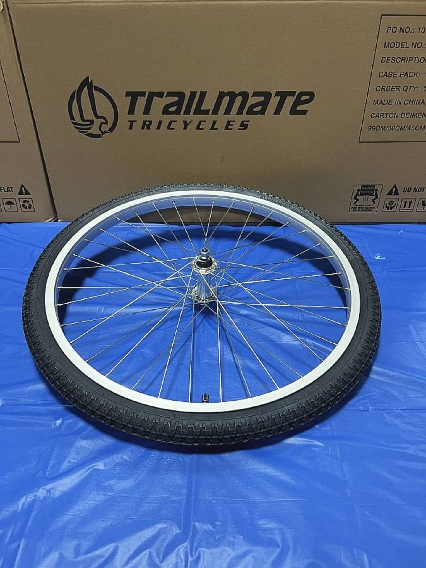 WHL 24 x 1.75 Alloy TRK FR w/ T &T, 24" FRT WHL w/ Installed T & T,