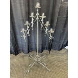 7-candle arrow Candelabra, Silver