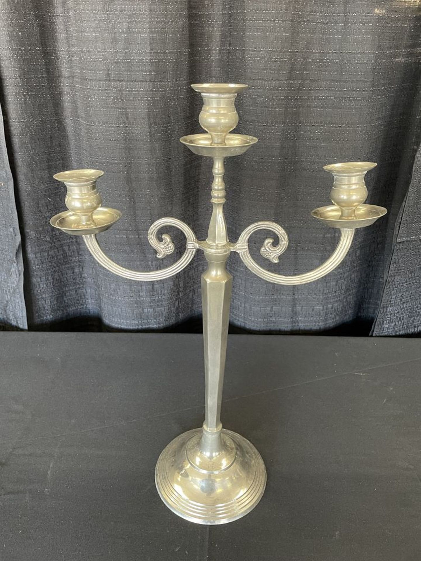 23" 3-Candle Silver Plate Candelabra