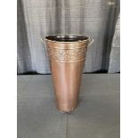 15" Copper Colored Metal Vase
