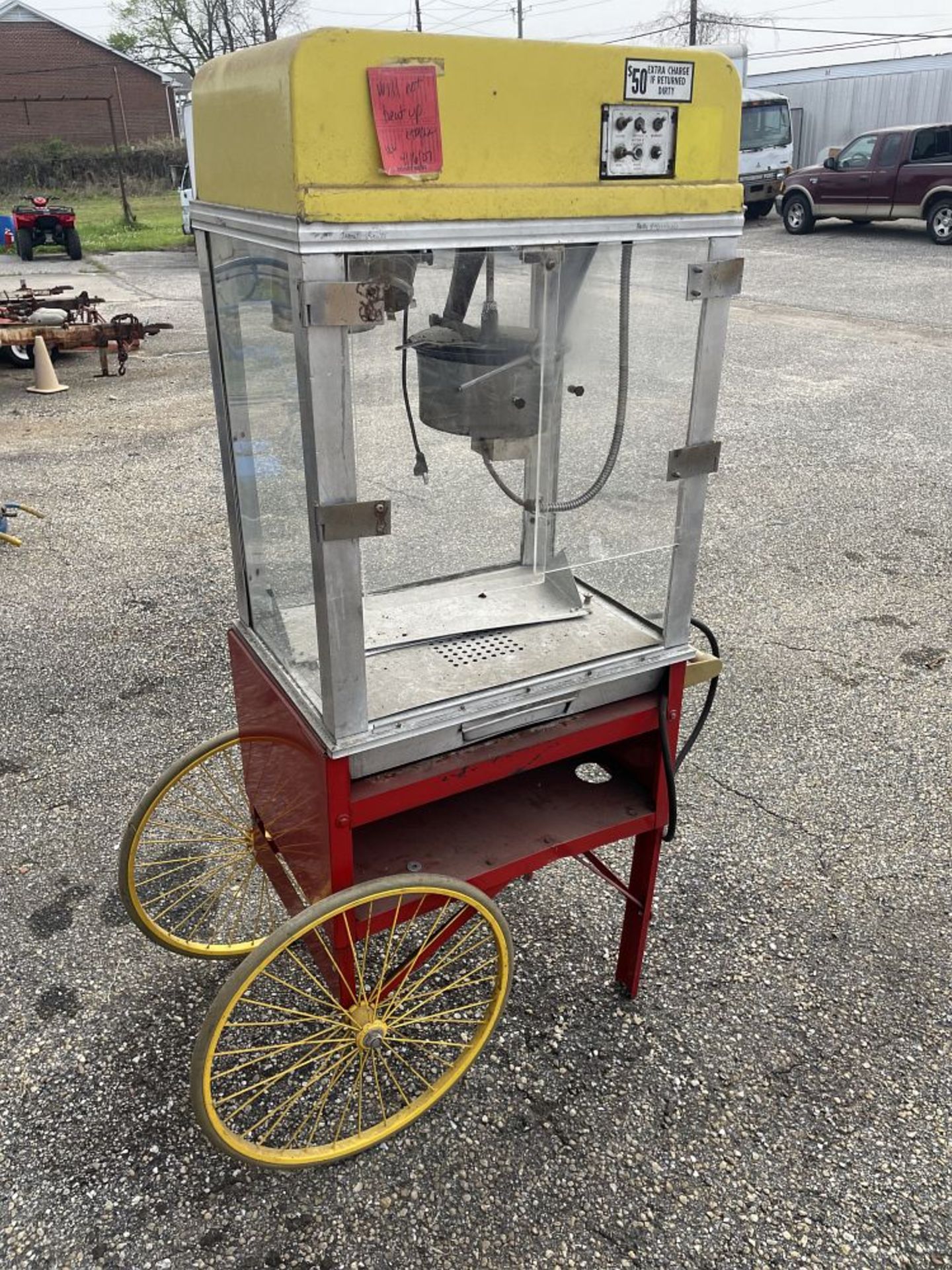 Lg Popcorn Machine w/ cart parts only - Image 2 of 2