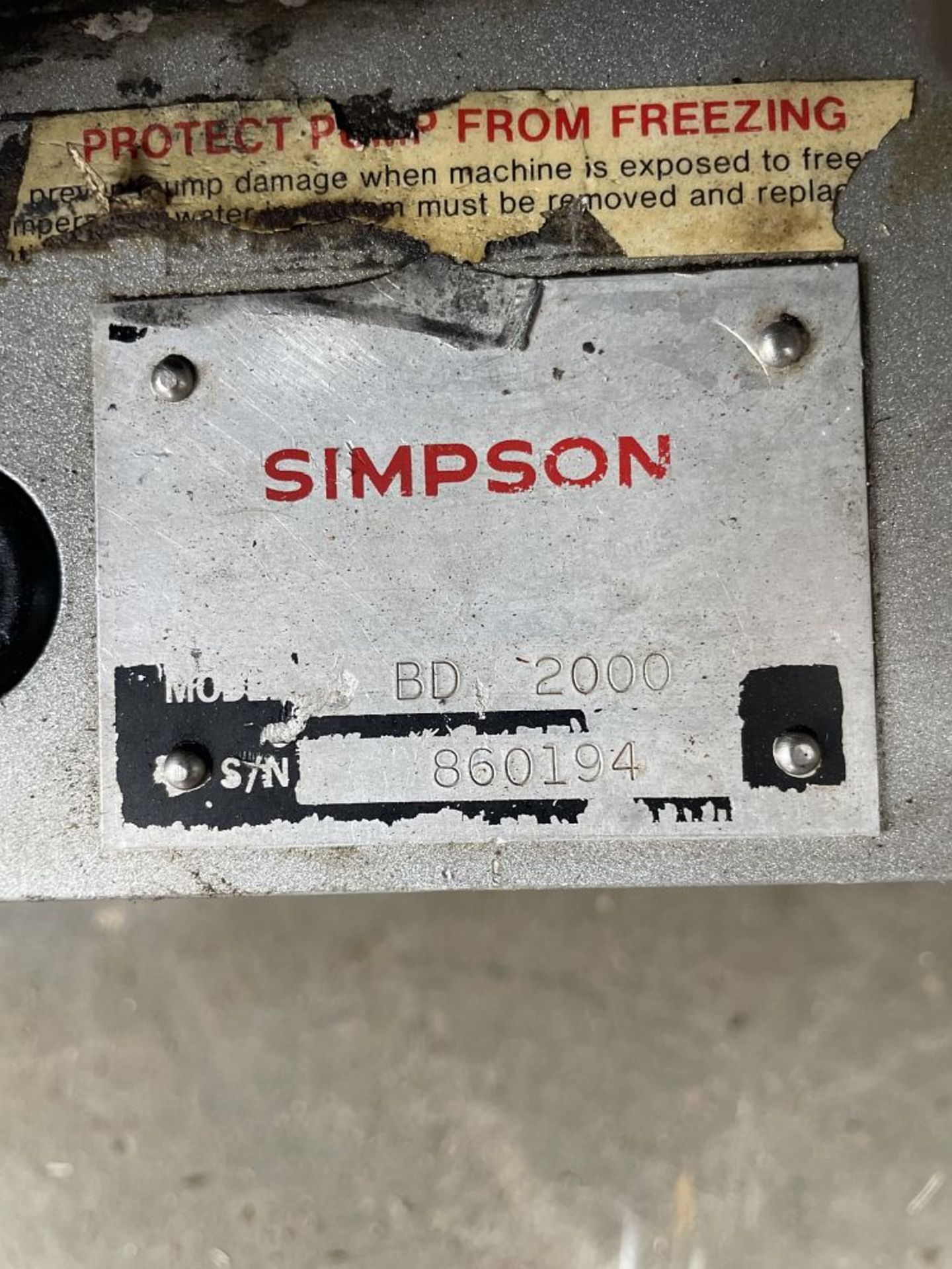 Simpson Pressure Washer (needs repair) - Image 3 of 3