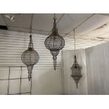 Set of Hanging Wire Lanterns
