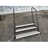 3-step Stage Steps, Silver Aluminum Tread