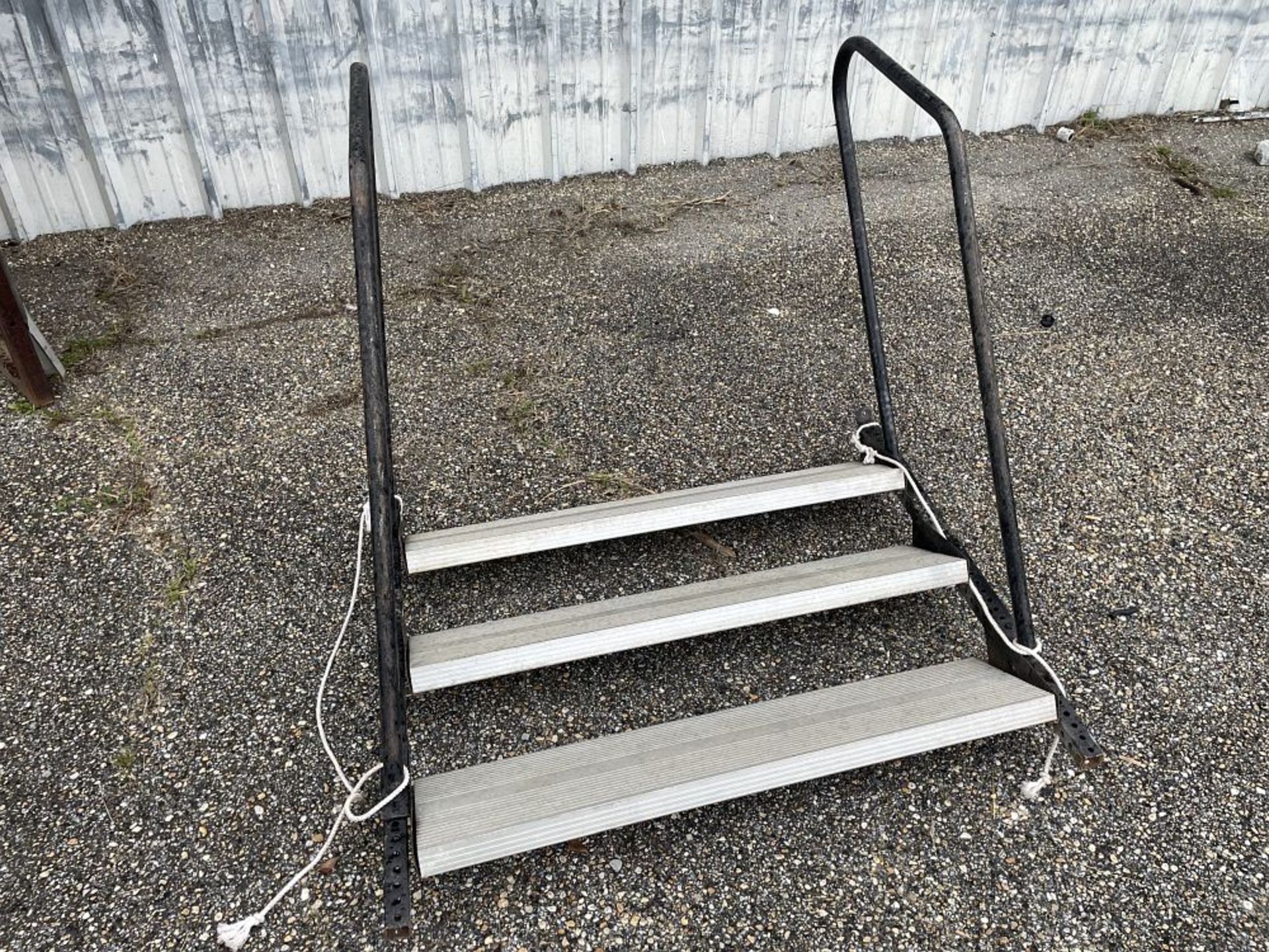 3-step Stage Steps, Silver Aluminum Tread