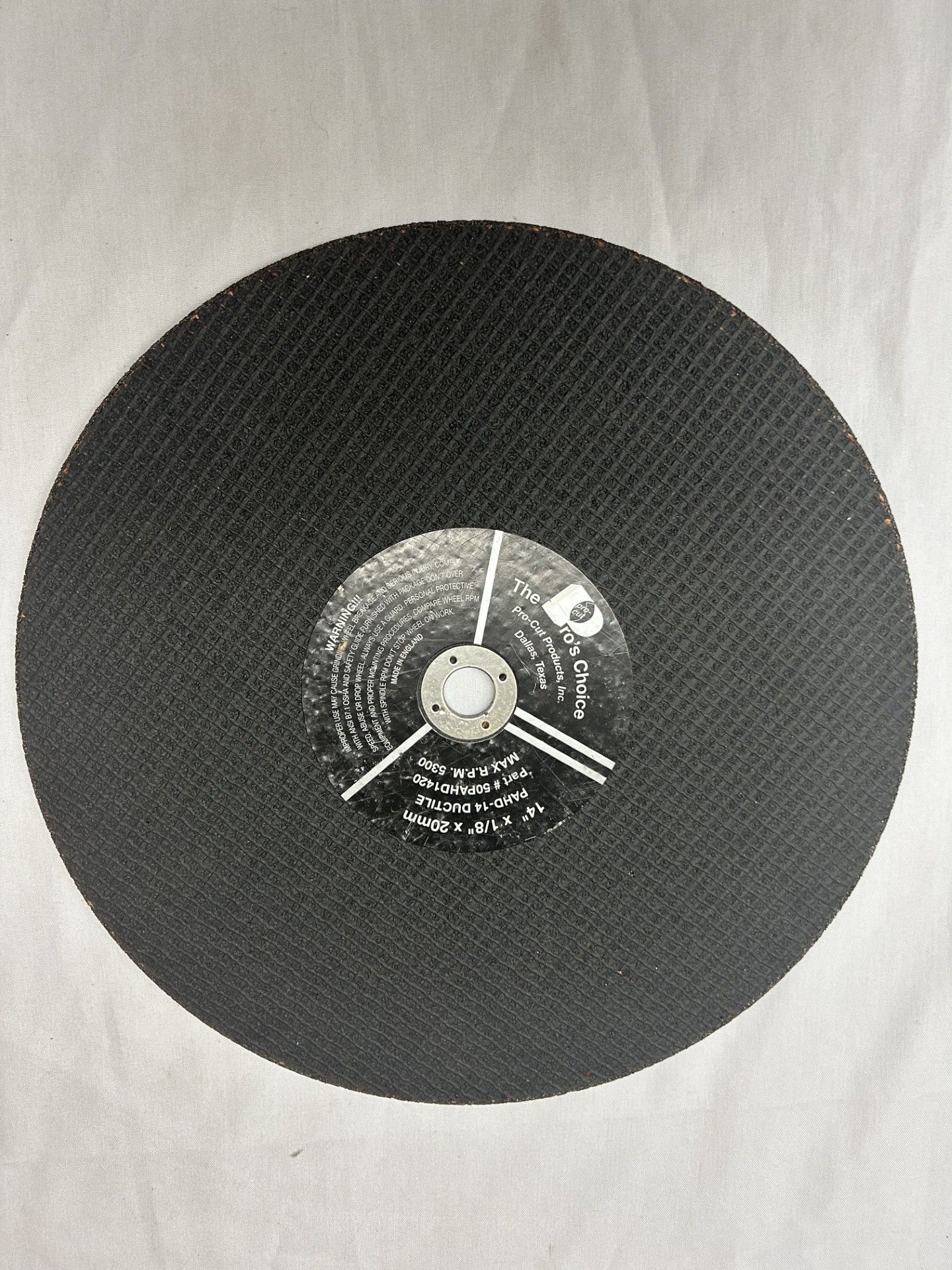 14" Duct Tile Cut-off Disc