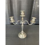 13.5" 3-lite Silver Plate Table-Top Candleabra