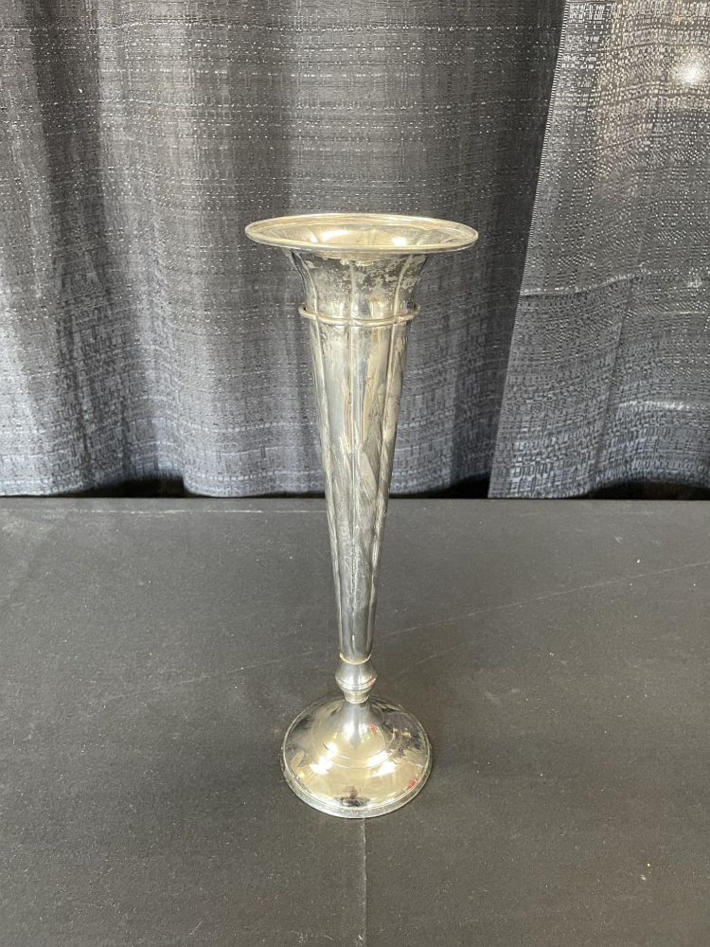 13.5" Silver-Plate Trumpet Vase