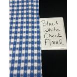 Blue Floral Check 60 x 120 Poly Tablecloth