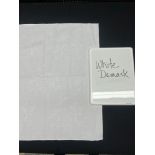 Damask White 90" Round Poly Tablecloth
