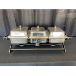 4qt 3-Bay Chafer w/ Gold Accent