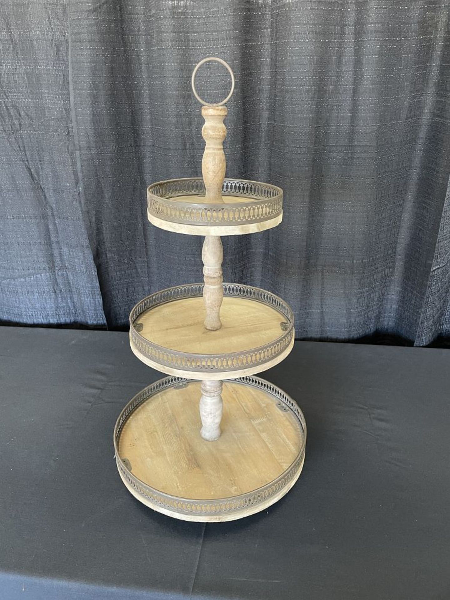 3-tier Wood & Metal Display