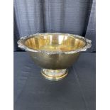 16" Gold Plate Punch Bowl w/ Decorative Edge