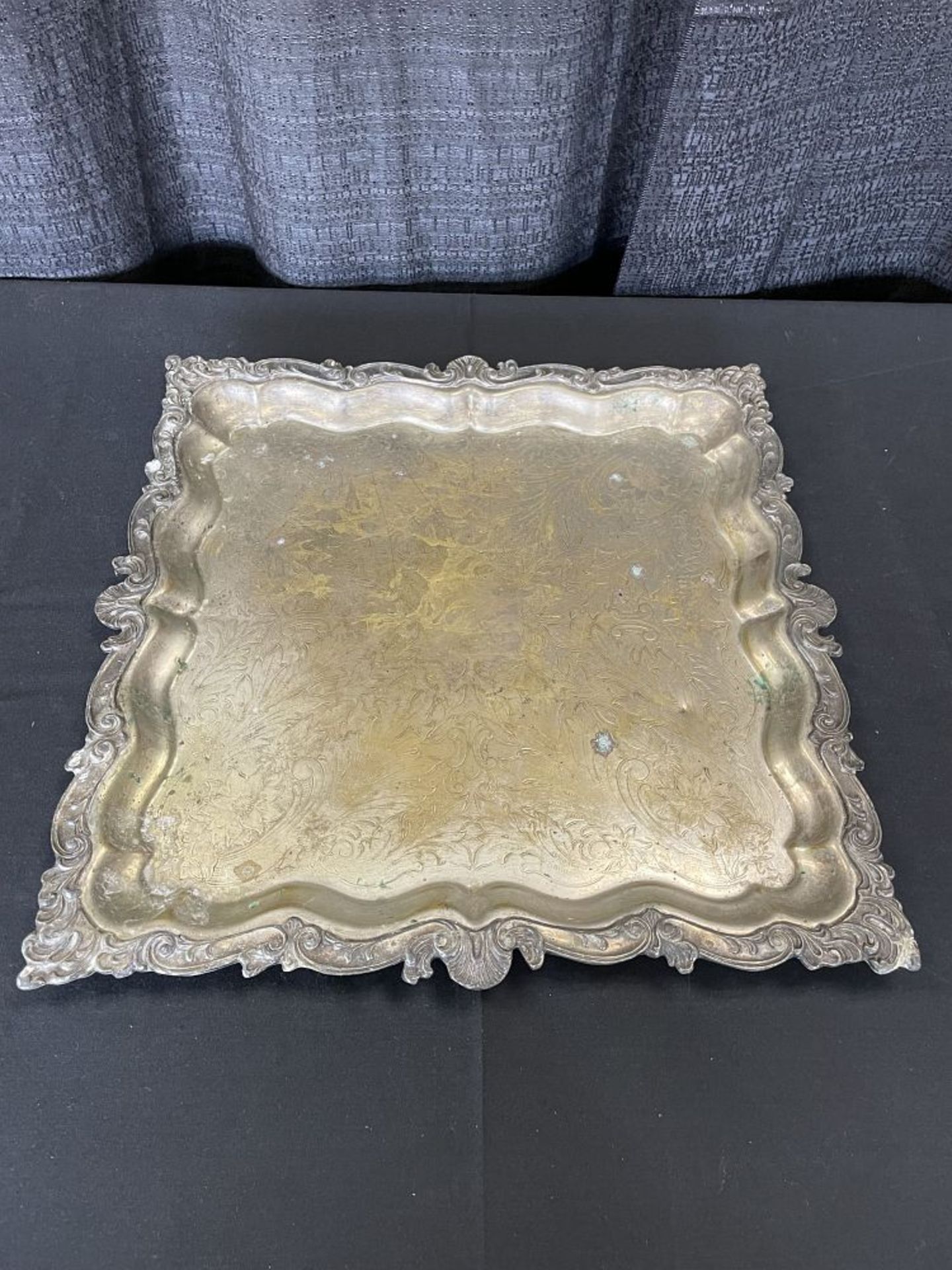 Square Silver Plate Serving Trays including
