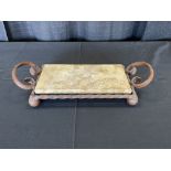 6x12 Marble & Iron Tray w/ Lg Handles