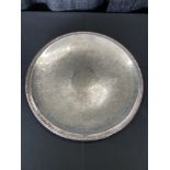 18.25" Round Silver Plate Tray w/ Rope Edge